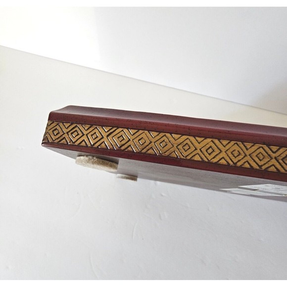 Croscill Home Imperial Bedding Coord Wood Dressing Tray Vanity Night Stand Red - Picture 10 of 16